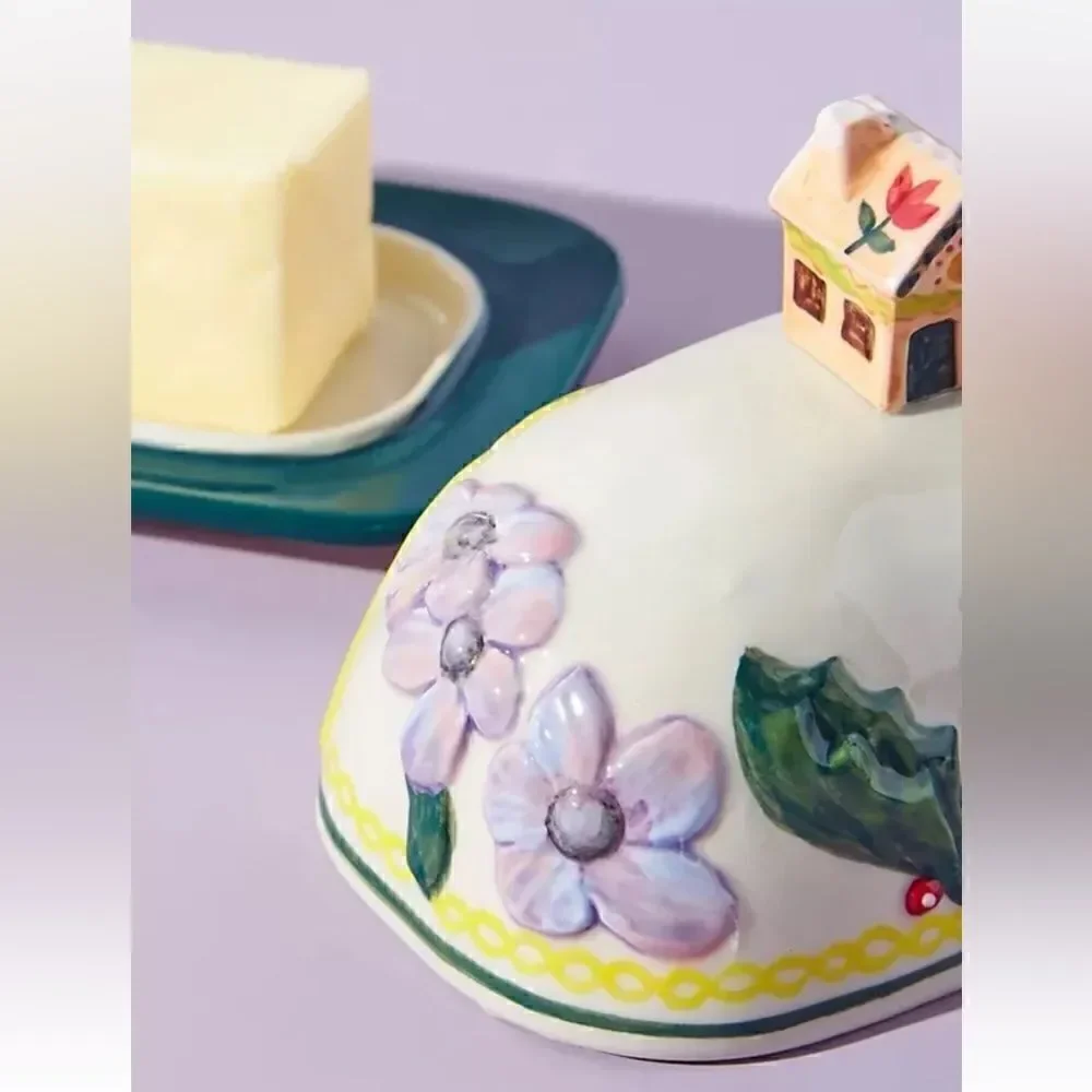 Nathalie Lete holiday butter dish NWOT